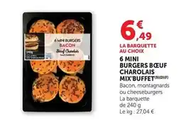 Super U Mix buffet - mini burgers bœuf charolais offre