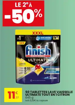 Stokomani FINISH 50 tablettes lave vaisselle ultimate tout en 1 citron offre