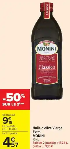 Carrefour Market Huile d'olive vierge extra monini offre