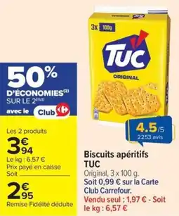 Carrefour Market Biscuits apéritifs tuc offre