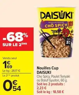 Carrefour Market Nouilles cup daisuki offre