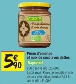 Les Comptoirs de la Bio RAPUNZEL Purée d'amande et noix de coco avec dattes offre