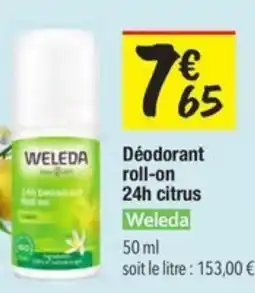 Les Comptoirs de la Bio WELEDA Déodorant roll-on 24h citrus offre