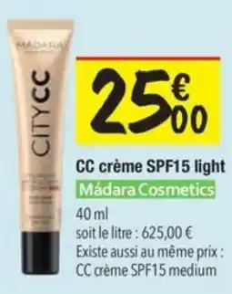 Les Comptoirs de la Bio CC crème SPF15 light Mádara Cosmetics offre