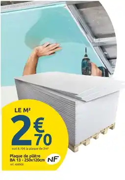 Mr Bricolage Plaque de plâtre BA 13-250x120cm offre