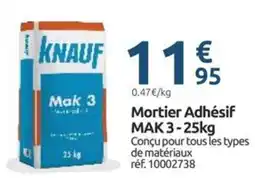 Mr Bricolage KNAUF Mortier Adhésif MAK 3 offre