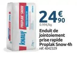 Mr Bricolage KNAUF Enduit de jointoiement prise rapide Proplak Snow 4h offre