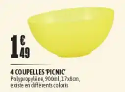 L'incroyable 4 coupelles 'picnic offre