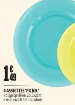 L'incroyable 4 assiettes 'picnic' offre