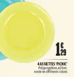 L'incroyable 4 assiettes 'picnic' offre