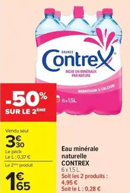 Carrefour Market Eau minérale naturelle contrex offre