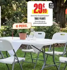 L'incroyable Table pliante offre