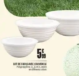 L'incroyable Lot de 3 bols avec couvercle offre