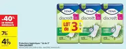 Carrefour Market Protections hygiéniques lot de 3 tena discreet offre