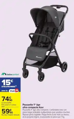 Carrefour Market Poussette 1er âge ultra compacte azur offre