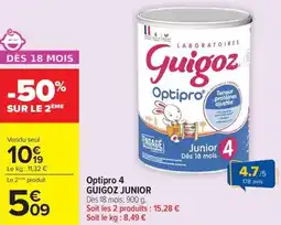 Carrefour Market Optipro 4 guigoz junior offre