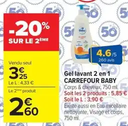 Carrefour Market Gel lavant 2 en 1 carrefour baby offre