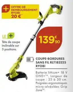 Point Vert RYOBI Coupe-bordures sans fil rlt183225 offre