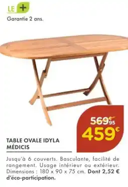 Point Vert Table ovale idyla médicis offre