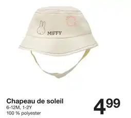 Zeeman Miffy chapeau de soleil 6-12m offre