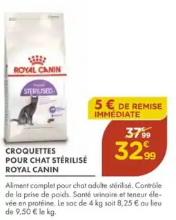 Point Vert ROYAL CANIN Croquettes pour chat stérilisé offre