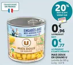 Maximarché Mais doux en grains u offre