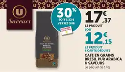 Maximarché Cafe en grains bresil pur arabica u saveurs offre