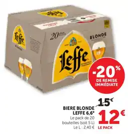 Maximarché Biere blonde leffe 6,6° offre