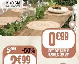 La Foir'Fouille Set de table rond offre