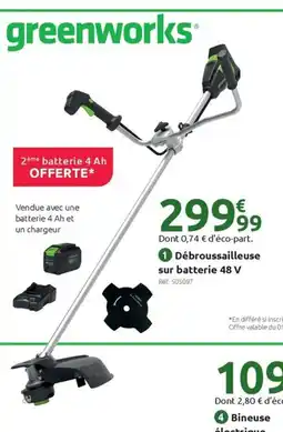 Mr Bricolage Débroussailleuse sur batterie 48 V offre