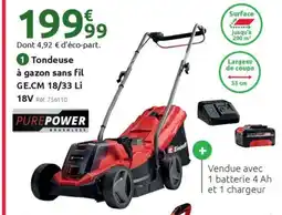 Mr Bricolage EINHELL Tondeuse à gazon sans fil GE.CM 18/33 Li 18V offre