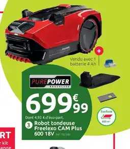 Mr Bricolage PUREPOWER Robot tondeuse Freelexo CAM Plus 600 18V offre