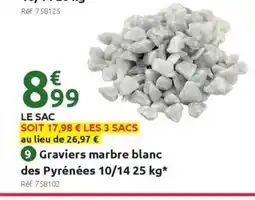 Mr Bricolage Graviers marbre blanc des Pyrénées offre