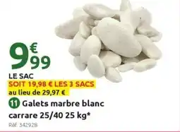 Mr Bricolage Galets marbre blanc carrare offre