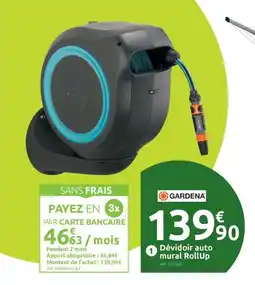 Mr Bricolage GARDENA Dévidoir auto mural RollUp offre