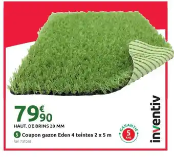 INVENTIV Coupon gazon Eden 4 teintes 2 x 5 m