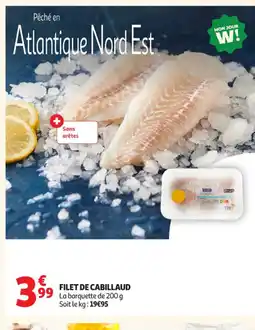 Auchan Supermarché Filet de cabillaud offre