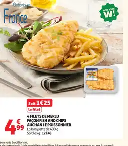 Auchan Supermarché AUCHAN LE POISSONNIER 4 filets de merlu € façon fish and chips offre