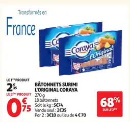 Auchan Supermarché CORAYA Bâtonnets surimi l'original offre