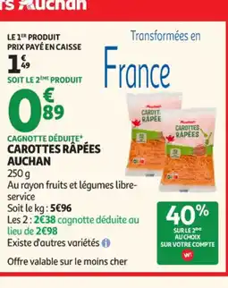 Auchan Supermarché AUCHAN Carottes rapées offre