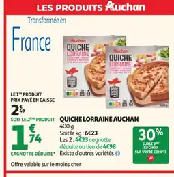 Auchan Supermarché AUCHAN Quiche lorraine offre