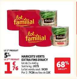 Auchan Supermarché D'AUCY Haricots verts extra fins offre