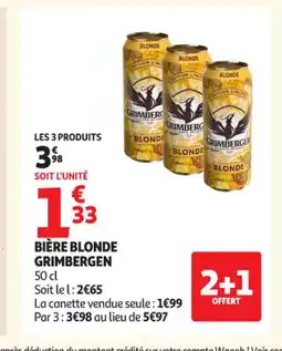 Auchan Supermarché GRIMBERGEN Bière blonde offre
