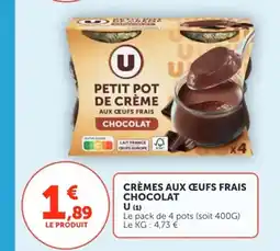 Utile U Crèmes aux ceufs frais chocolat offre