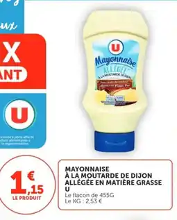 Utile U Mayonnaise à la moutarde de dijon allégée en matière grasse offre