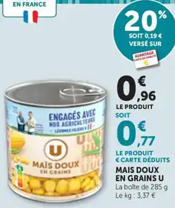 Bi1 U Mais doux en grains offre