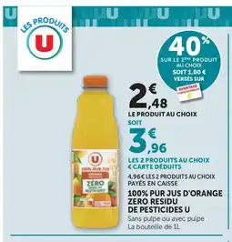 Bi1 100% pur jus d'orange zero residu de pesticides offre
