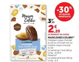 Bi1 COLIBRI Madeleines offre