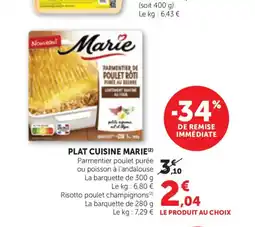 Bi1 MARIE Plat cuisine offre