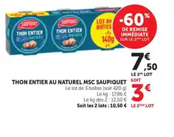 Bi1 SAUPIQUET Thon entier au naturel msc offre